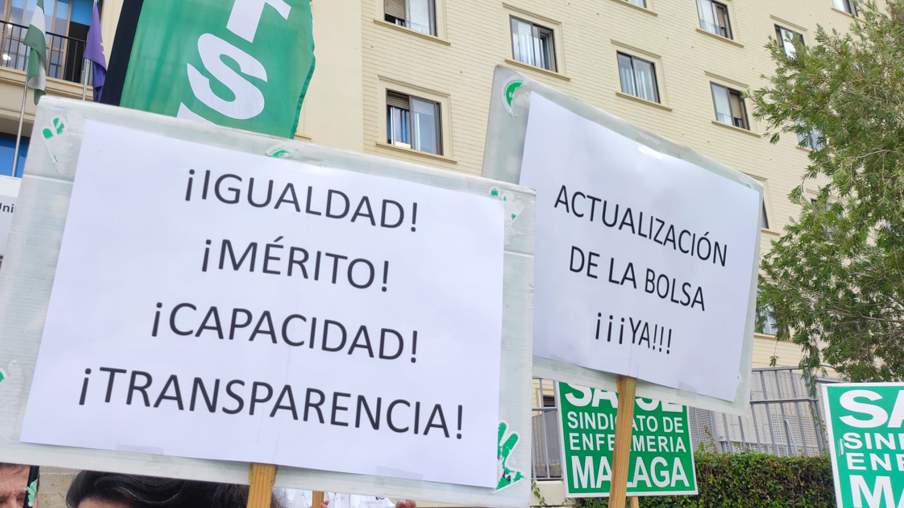 Protesta Málaga por bloqueo Bolsa empleo